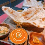 インド・ネパール料理 クマリ - 料理写真:カレー単品（サラダとアチャル付）にナン単品追加