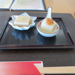 京都 福ろく寿 - 前菜として胡麻豆腐とふろふき大根
