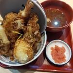 えびのや - 海老一本丼と赤だし