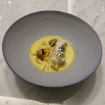 Maison DIA Mizuguchi - クエのフリット・ムール貝のサフランクリームソース