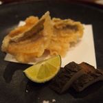 京都和久傳 - ハタハタの天ぷら アップ