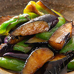 Stir-fried eggplant and peppers with miso