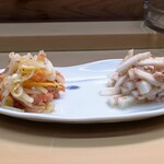 家庭料理 小川 - かぶら酢物と山いもツナの２種盛り合わせ