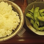 Yakiniku Baru Subaru - ご飯と枝豆