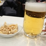 Resutoran Katsura - 生ビール500円(税込)カッパえびせん・ピーナッツ付