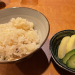 めしの助 - 鯛めし　ぬか漬けも最高に美味しい