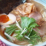 麺や しし丸。 - 味玉らーめん・・・卵が半割りで提供されるようになりました。