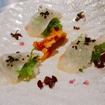 日比谷 モンシェルトントン - 本日の前菜　ヒラメのカルパッチョ風