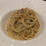 エノテカ・ラ・リコルマ - 函館産真鱈白子とイタリア産からすみのアーリオオーリオ