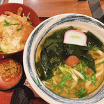 Kineya - 【ランチA】紀州梅とわかめのうどんミニカツ丼セット　¥1,000