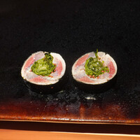 鮨 あらい - さらだ春菊、きゅうり大根いわし巻き