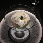 エクアトゥール - 赤穂カキとハマグリ　ホッキ貝のミキュイ　ホタテのブイヨンで作った海苔ジュレ