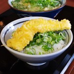 丸亀製麺 - いか天と天丼用ごはん