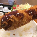 わ楽 - イカフライにはソースちょいがけ