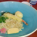 Jugemu - 海老玉天ぶっかけうどん/量が少ない訳ではありません、器がデッカイ！！