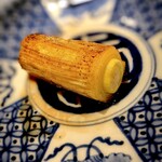 新ばし 星野 - 鴨の脂で焼き葱。とろける甘み。