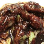 チャイナ 三丁目 - 【'12/12/21撮影】サービスランチ 1000円 のナマ牡蠣の黒豆ソース炒め