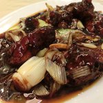 チャイナ 三丁目 - 【'12/12/21撮影】サービスランチ 1000円 のナマ牡蠣の黒豆ソース炒め