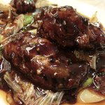 チャイナ 三丁目 - 【'12/12/21撮影】サービスランチ 1000円 のナマ牡蠣の黒豆ソース炒め