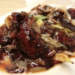 チャイナ 三丁目 - 【'12/12/21撮影】サービスランチ 1000円 のナマ牡蠣の黒豆ソース炒め