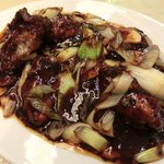 チャイナ 三丁目 - 【'12/12/21撮影】サービスランチ 1000円 のナマ牡蠣の黒豆ソース炒め