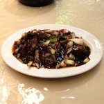 チャイナ 三丁目 - 【'12/12/21撮影】サービスランチ 1000円 のナマ牡蠣の黒豆ソース炒め