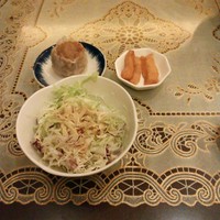 状元樓 横浜中華街本店 - セットのサラダ、点心、漬物