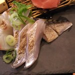 うみからそらへ - タイ松皮  タチウオ  シメサバ  炙りもの３種