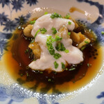 鮨松榮 - 虎ふぐのすき焼き風 白子添え