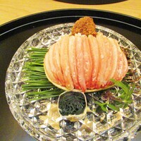 大手町浅田 - ＜先付＞香箱蟹　金時草　千鳥酢