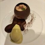 レストランひらまつ - ピエージュ、チョコレートが溶け出しました