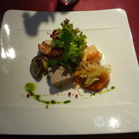 Ristorante 美郷 - 前菜盛り合わせ（豚肉と鶏肉のパテ、海老のエスカベッシュ、帆立の貝柱の燻製、フリッタータ、しいたけのソテーの５種）