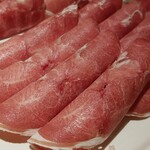 海底撈火鍋 - ラム肉のアップ