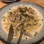 ARBOL - 京都府 丹波しめじと炙りボラ白子のカラスミクリームソース 生パスタです。（2021年12月）