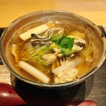 つきじ 文化人 - 牡蠣そば（1480円）