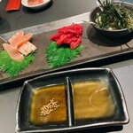 焼肉ホルモン 風土. - ミノ刺し、たん刺し、ガツ刺し