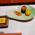 日本料理 えそら - 南瓜豆腐　からすみ大根　絹かつぎ 葱味噌 芋きんとん茶巾