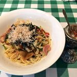 伊太利家 - 里芋とダイストマトとベーコンのスパゲッテーニ