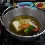 一の俣温泉グランドホテル - 朝食の湯豆腐