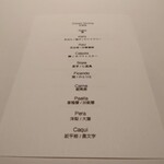 レスピラシオン - メニュー