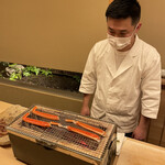 道人 - 間人蟹を焼く様子✌︎('ω')✌︎