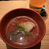 とり茶太郎 - 開きなめこと茶太郎どりの吸い物