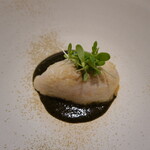 ル クーリュズ - トラフグの白子、海苔のソース、春菊の芽