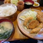 つくば亭 - ミックスフライ定食900円
