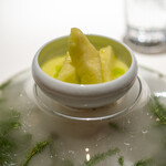 レストラン オオツ - 2021.12 静岡産天使音メロン ミントオイル メロンのスープ