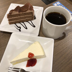 俺の店 - レアチーズケーキ／生チョコケーキ／ホットコーヒー