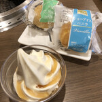 俺の店 - バニラソフト（ハニーメープル）／シューアイス（バニラ＆抹茶）