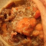 鮨 生粋 - 中には内子とほぐした身と味噌。