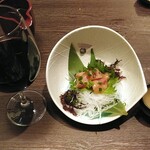 まぐろ亭 - ●口直しのまぐろの南蛮漬け、ワインと日本酒