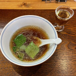 Ramen FeeL - 「スープ割出汁」150円　※焙煎小麦茶付き